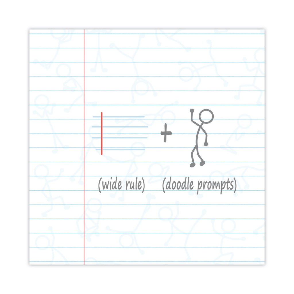 DoodleWrite Notebooks, 1-Subject, Wide/Legal Rule, White Cover, (50) Sheets, 24/Carton, Ships in 4-6 Business Days