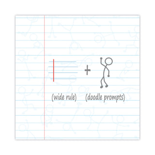 DoodleWrite Notebooks, 1-Subject, Wide/Legal Rule, White Cover, (50) Sheets, 24/Carton, Ships in 4-6 Business Days