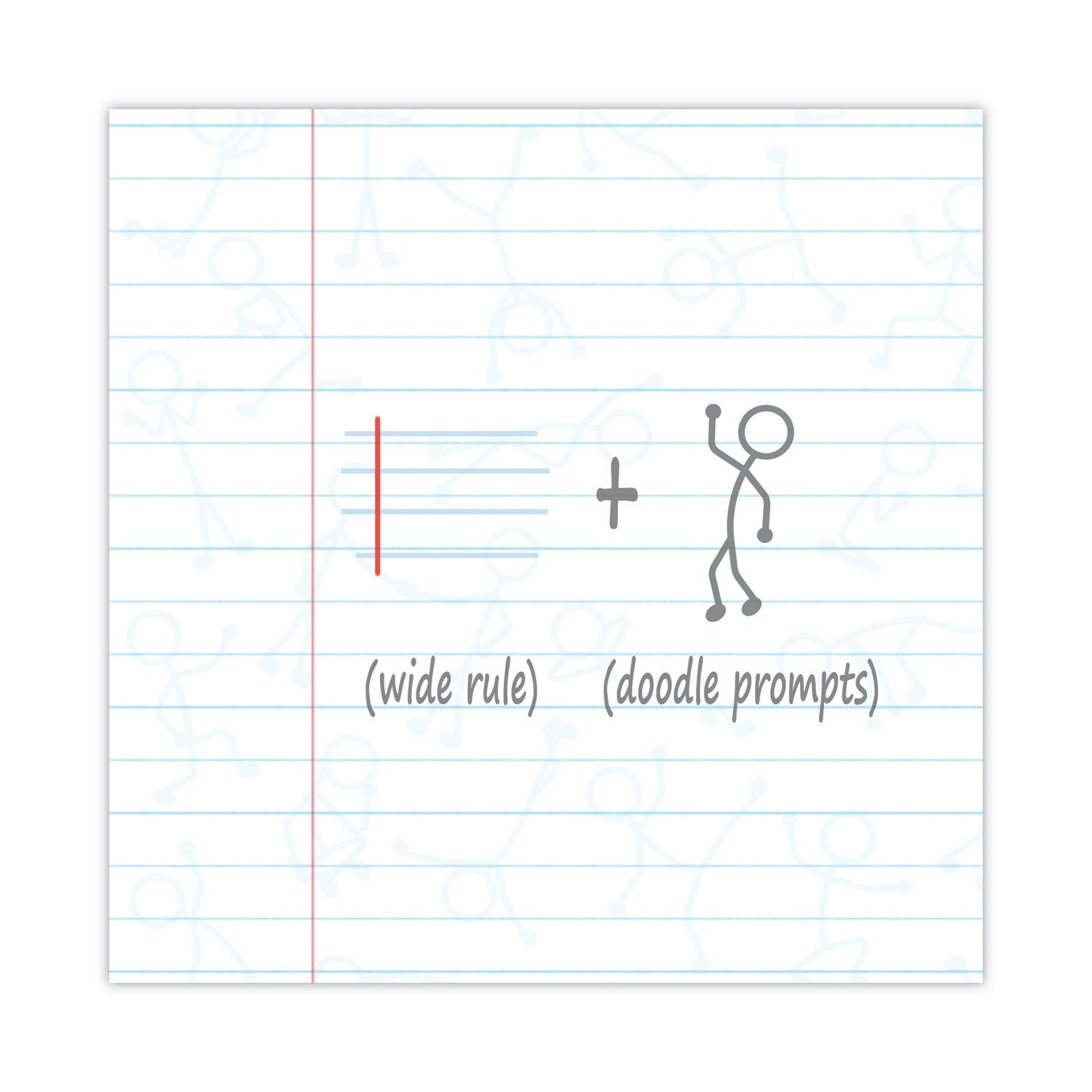 DoodleWrite Notebooks, 1-Subject, Wide/Legal Rule, White Cover, (50) Sheets, 24/Carton, Ships in 4-6 Business Days