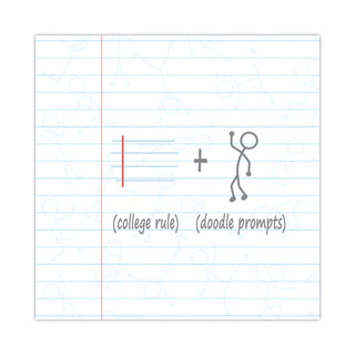 DoodleWrite Notebooks, 1-Subject, Medium/College Rule, White Cover, (60) Sheets, 24/Carton, Ships in 4-6 Business Days