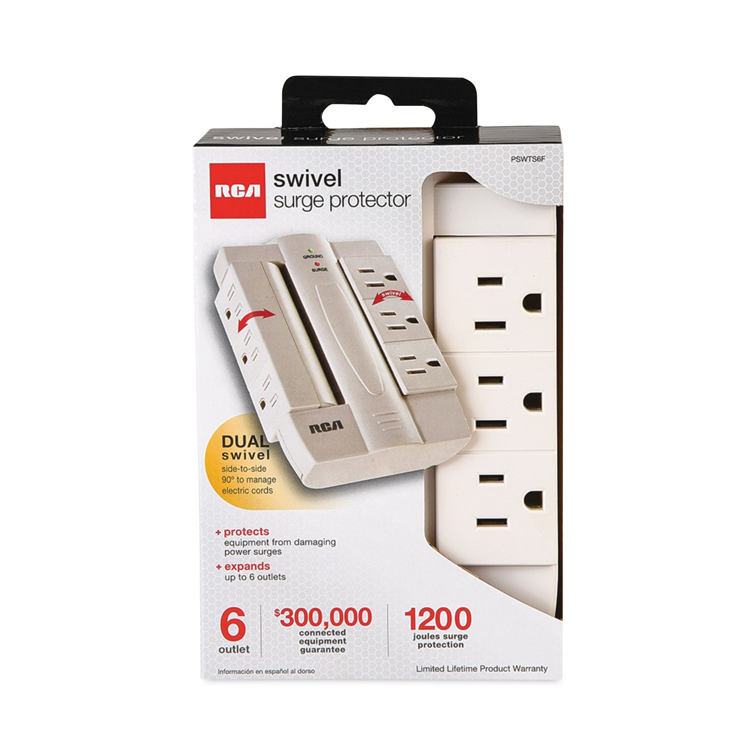 6-outlet-swivel-surge-protector-6-ac-outlets-1200-j-white_voxpswts6fv - 1