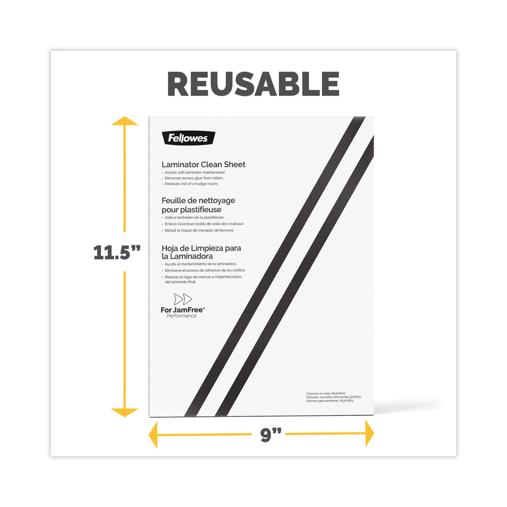 Laminator Cleaning Sheets, 3 to 10 mil, 8.5" x 11", White, 10/Pack - 
