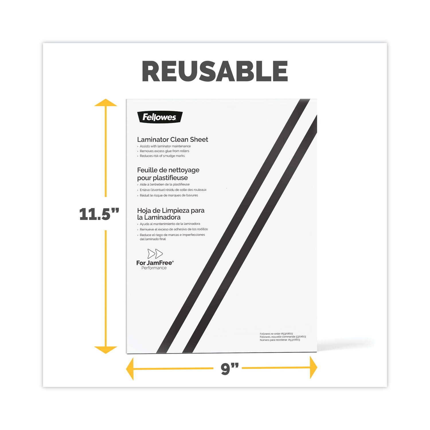 Laminator Cleaning Sheets, 3 to 10 mil, 8.5" x 11", White, 10/Pack