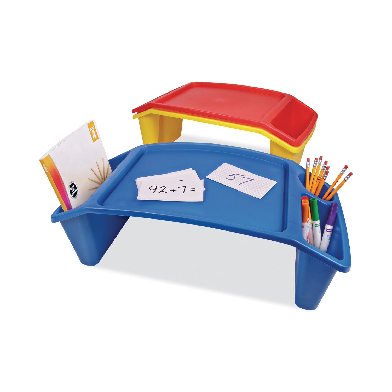 Antimicrobial Lap Desk, Rectangular, 23.35w x 12d x 8.53h, Blue