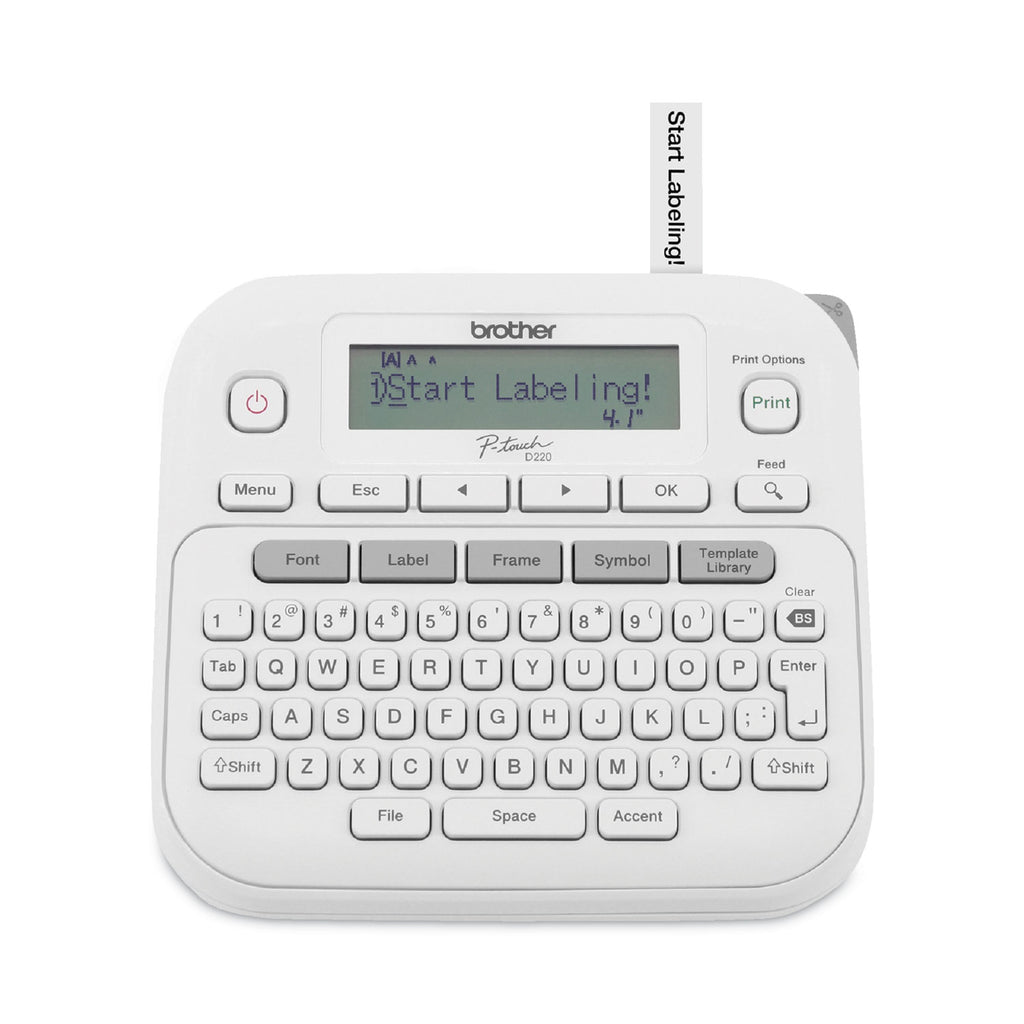 P-Touch PT-D220 Label Maker, 2 Lines, 3.9 x 9.3 x 10.2