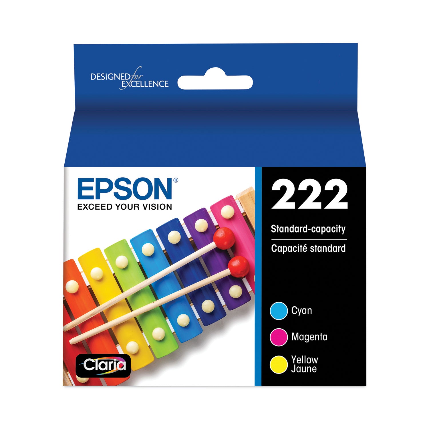 T222520S (T222) Claria Ink, 165 Page-Yield, Cyan/Magenta/Yellow