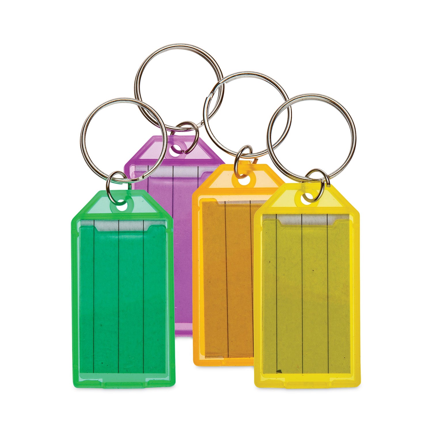 key-tags-metal-plastic-green-orange-purple-yellow-4-pack_cnk500135 - 5