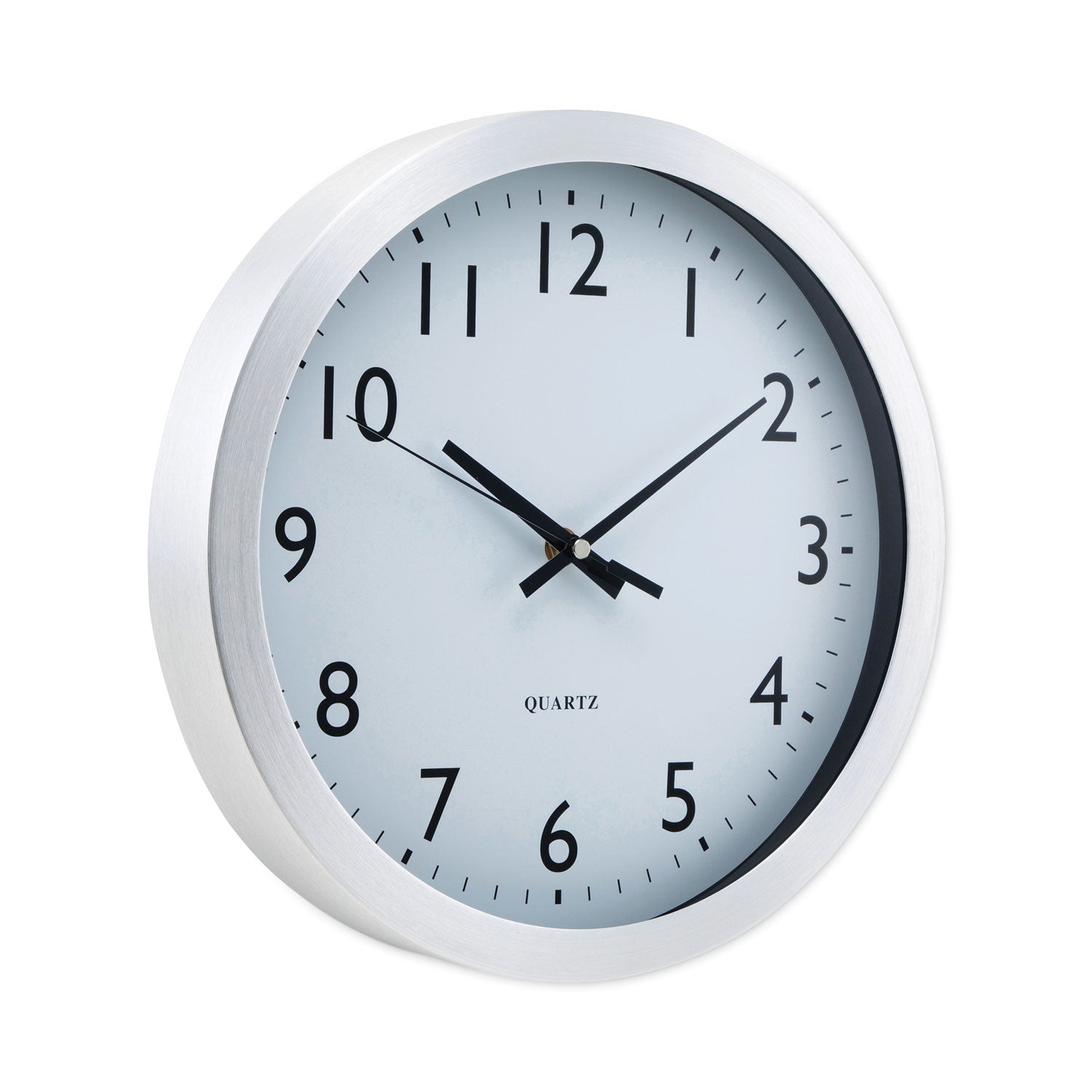 brushed-aluminum-wall-clock-12-overall-diameter-silver-case-1-aa-sold-separately_unv10425 - 3