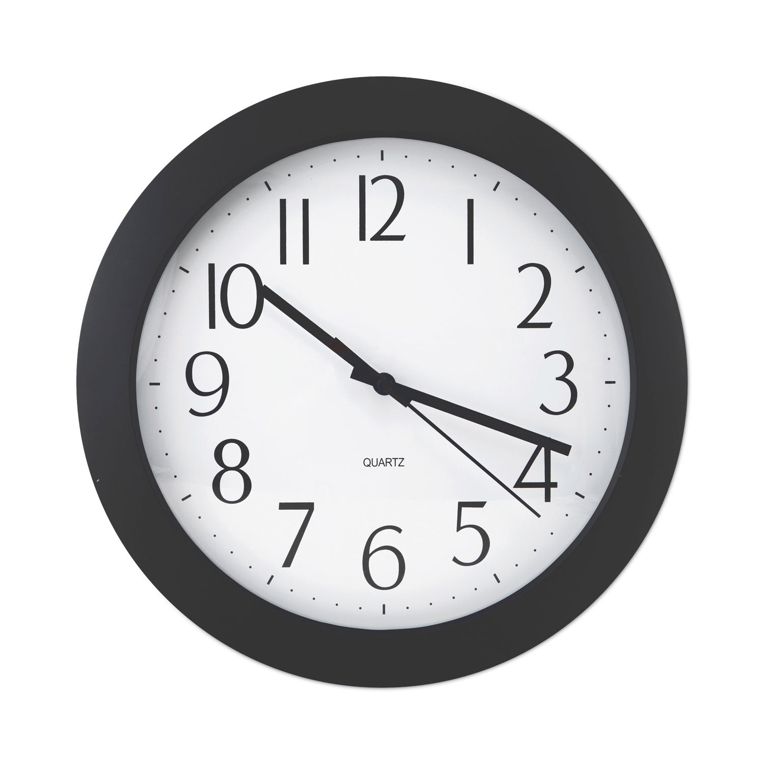 Whisper Quiet Clock, 12" Overall Diameter, Black Case, 1 AA (sold separately) - 