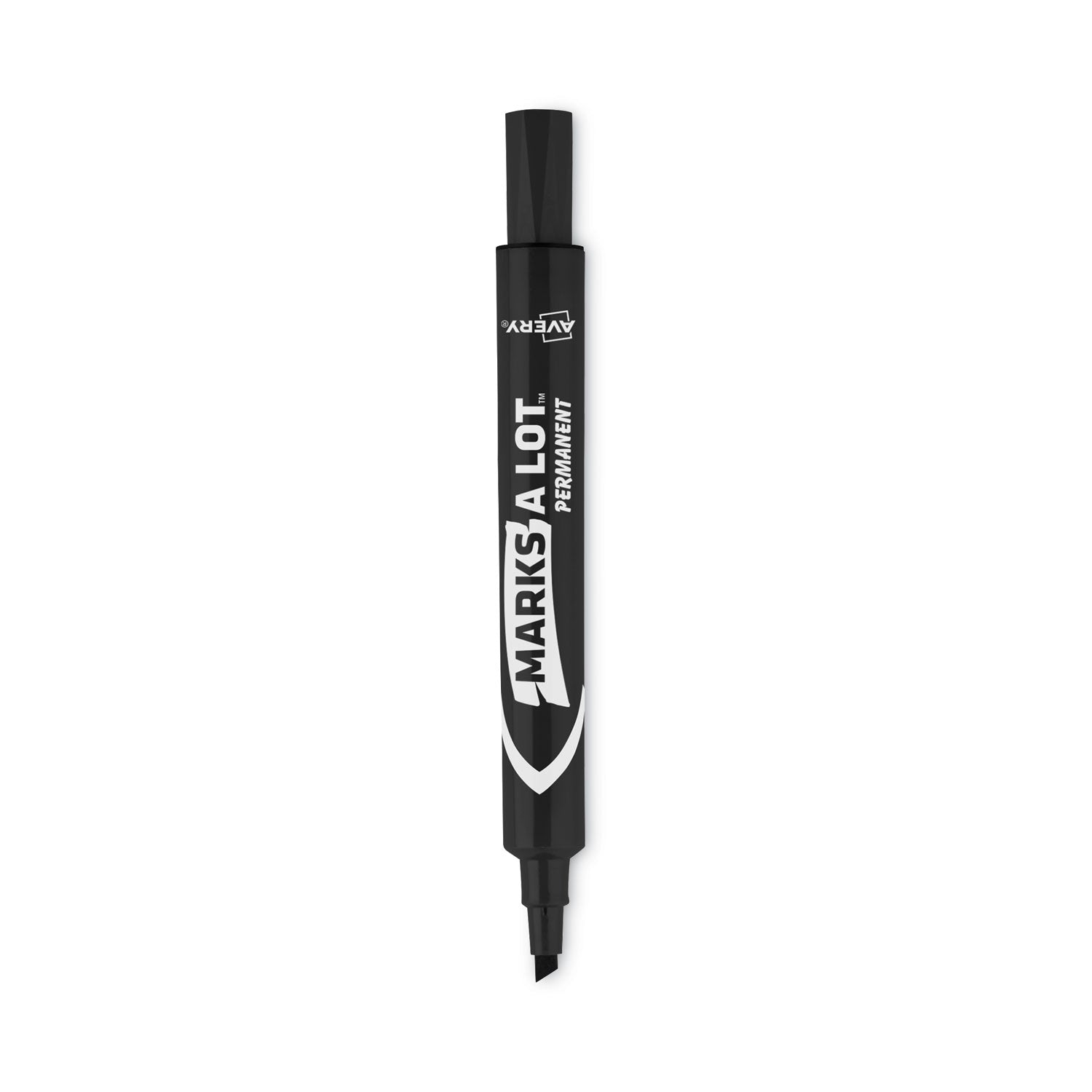 MARKS A LOT Large Desk-Style Permanent Marker, Broad Chisel Tip, Black, Dozen (8888) - 