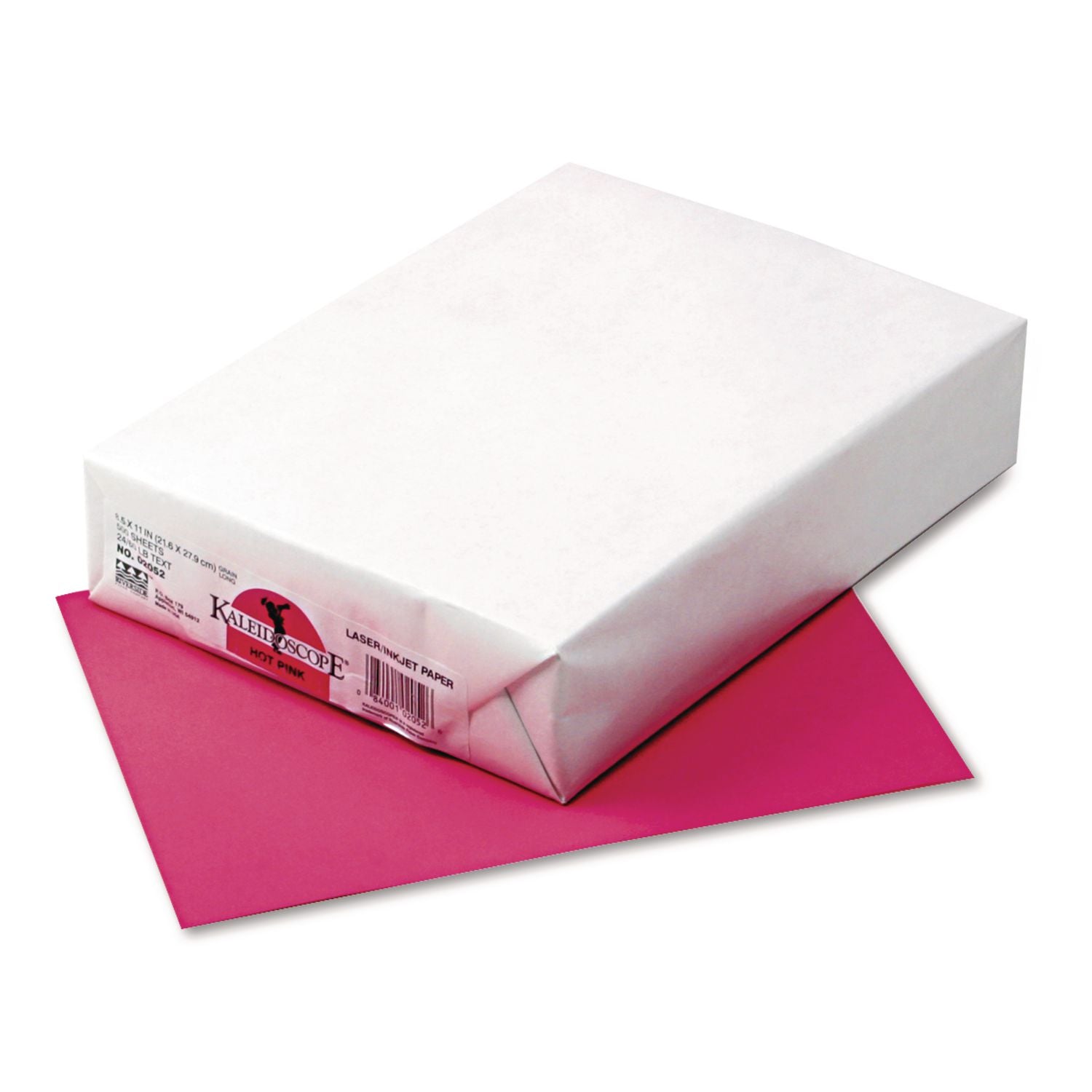 Kaleidoscope Multipurpose Colored Paper, 24 lb Bond Weight, 8.5 x 11, Hot Pink, 500/Ream