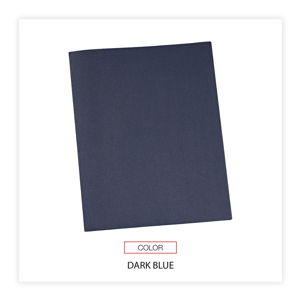 Two-Pocket Portfolios with Tang Fasteners, 0.5" Capacity, 11 x 8.5, Dark Blue, 25/Box - 