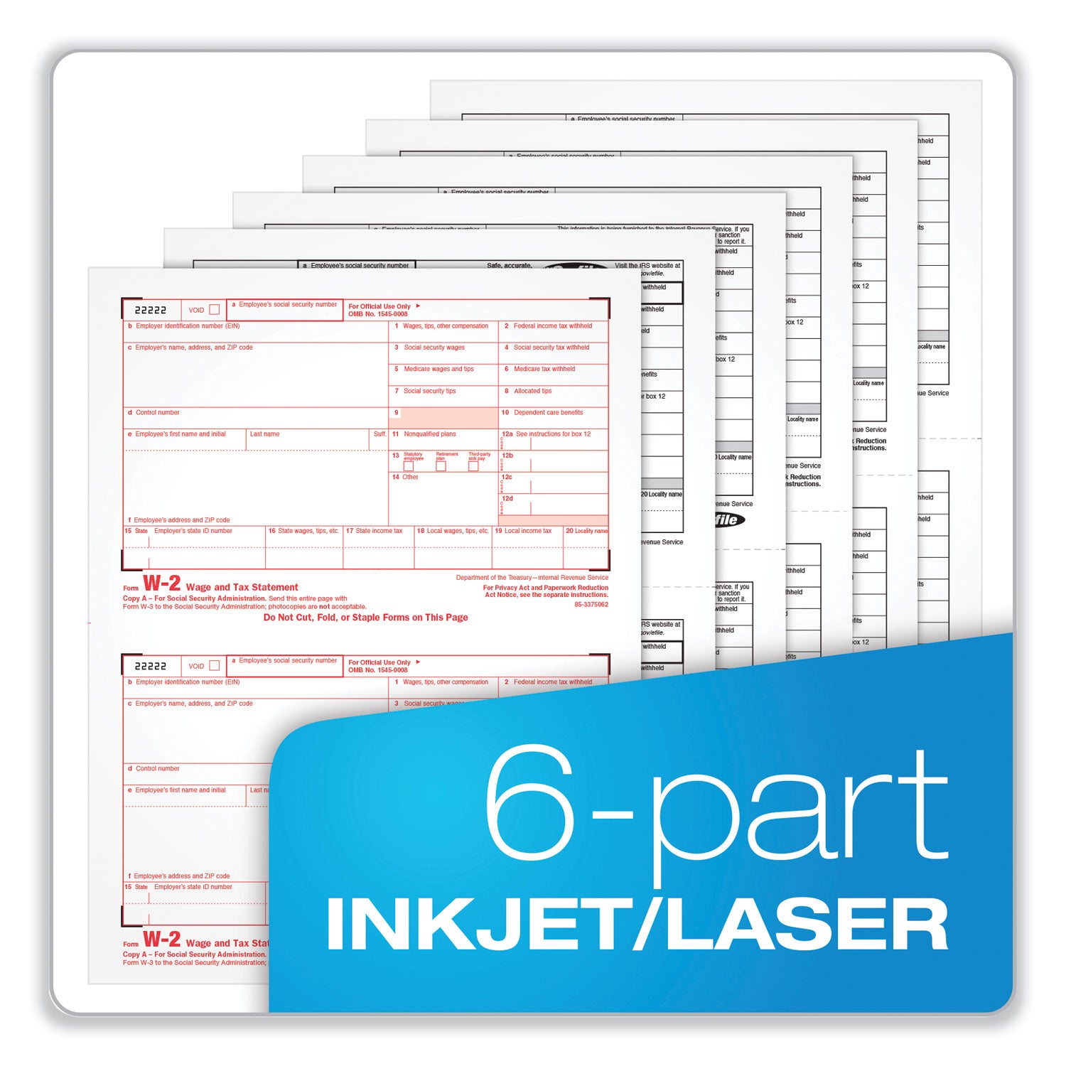 w-2-online-tax-kit-fiscal-year-2023-six-part-carbonless-8-x-55-2-forms-sheet-10-forms-total_top22908kit - 2