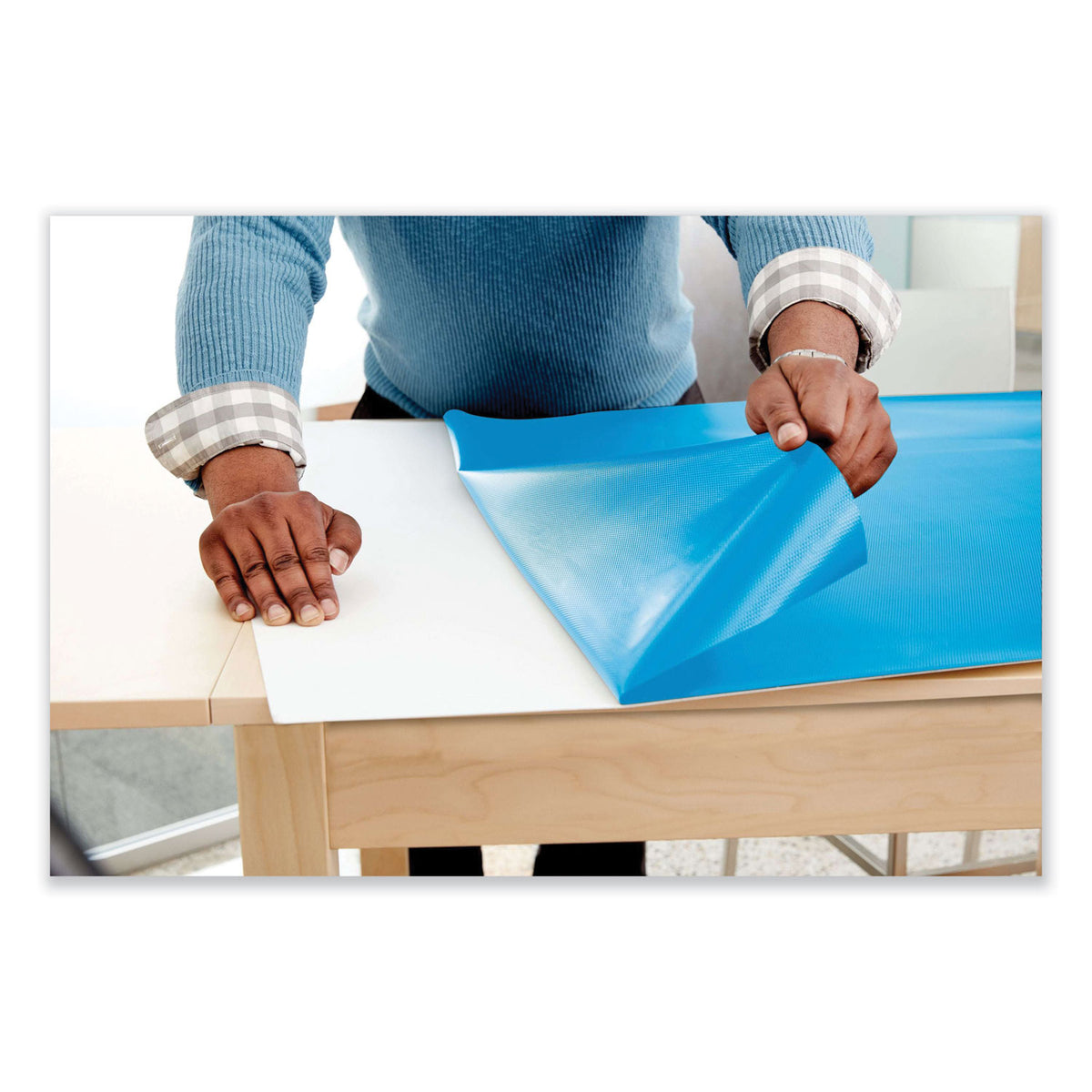 Dry Erase Surface with Adhesive Backing, 96 x 48, White Surface