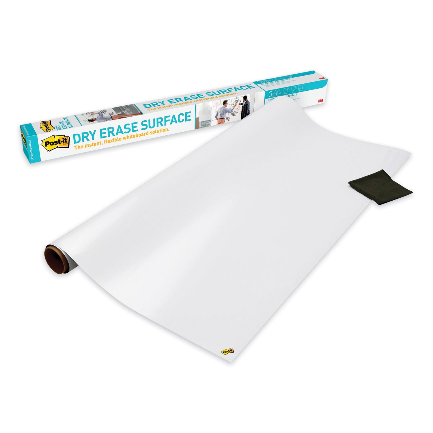 Dry Erase Surface with Adhesive Backing, 48 x 36, White Surface - 