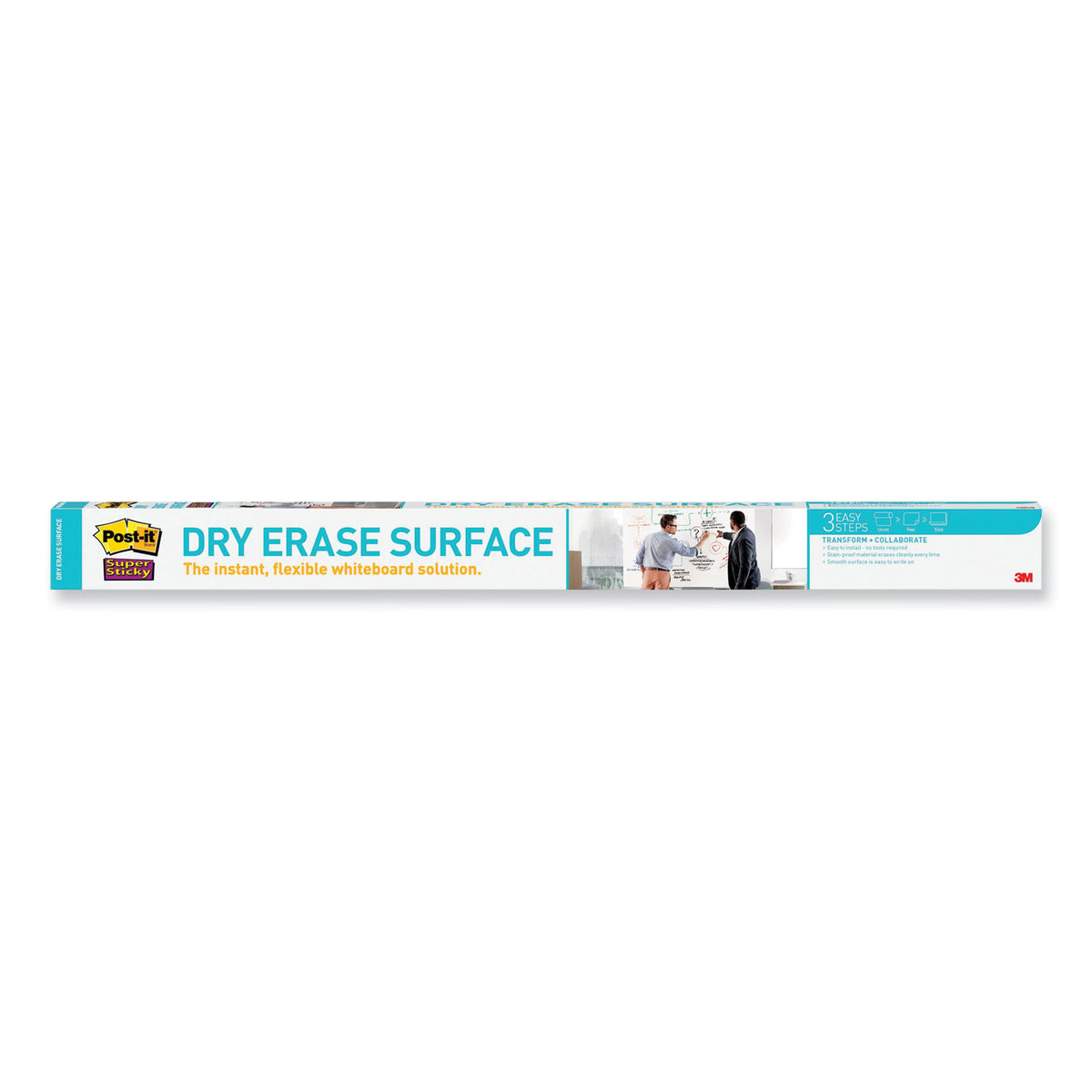 Dry Erase Surface with Adhesive Backing, 72 x 48, White Surface