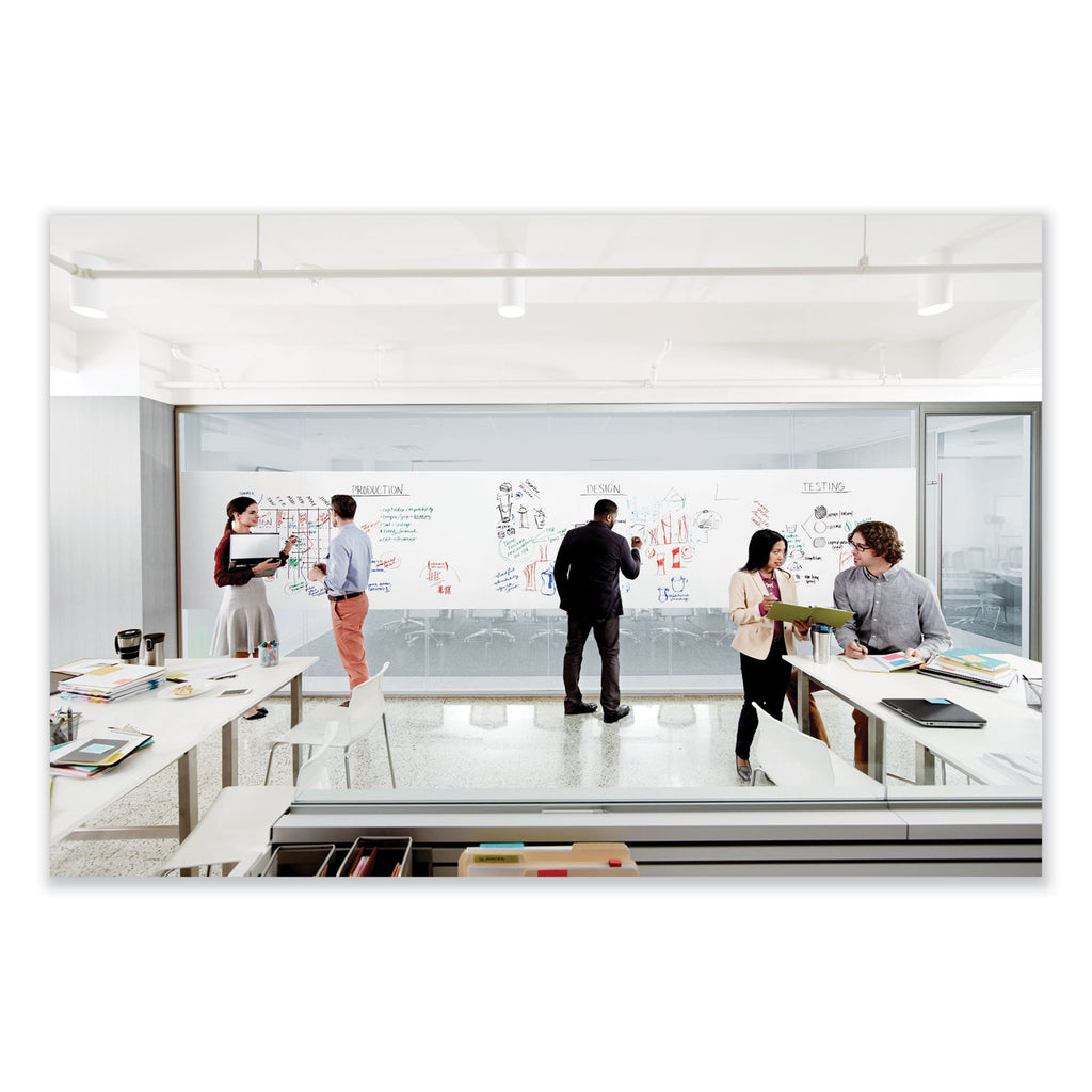 Dry Erase Surface with Adhesive Backing, 36 x 24, White Surface - 