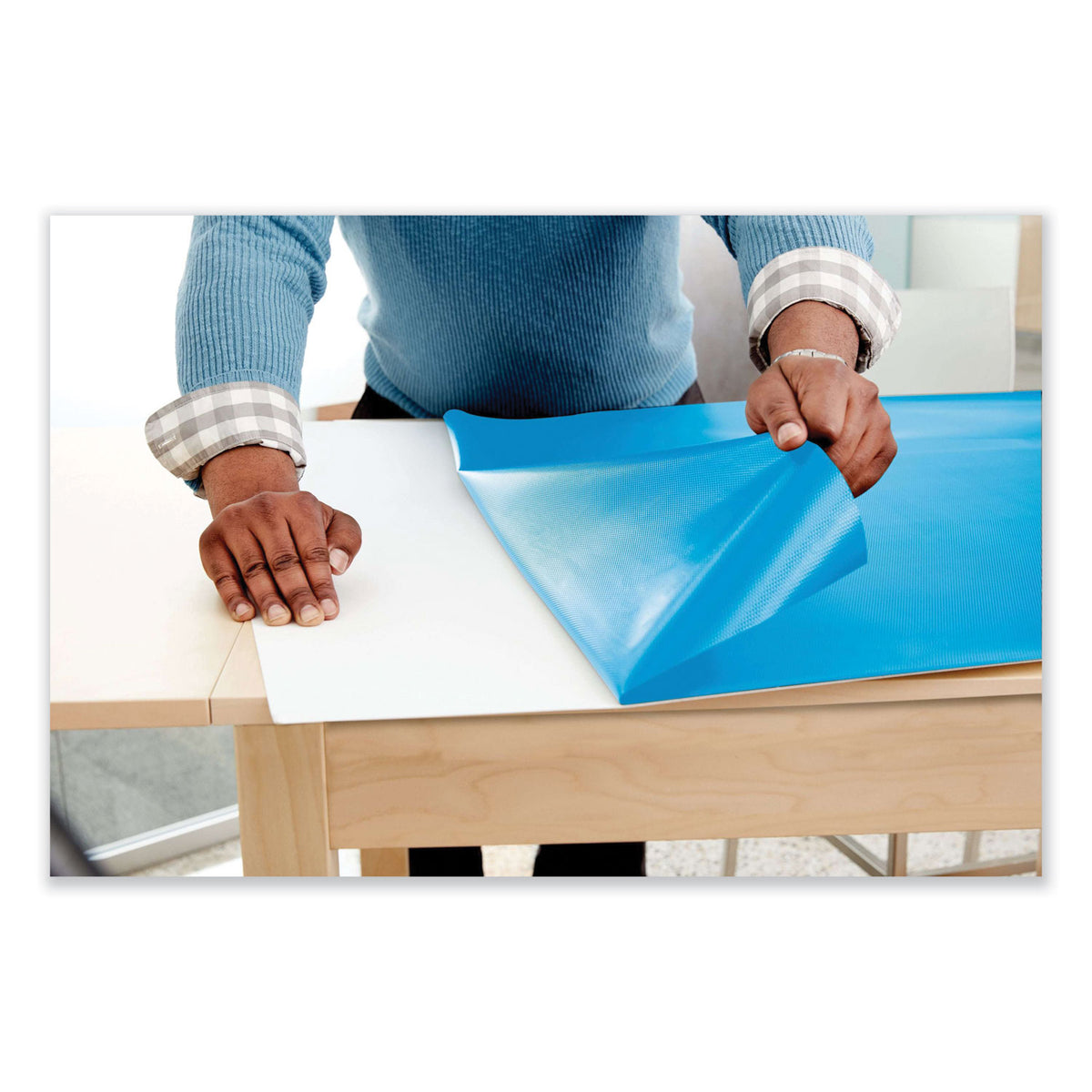 Dry Erase Surface with Adhesive Backing, 72 x 48, White Surface
