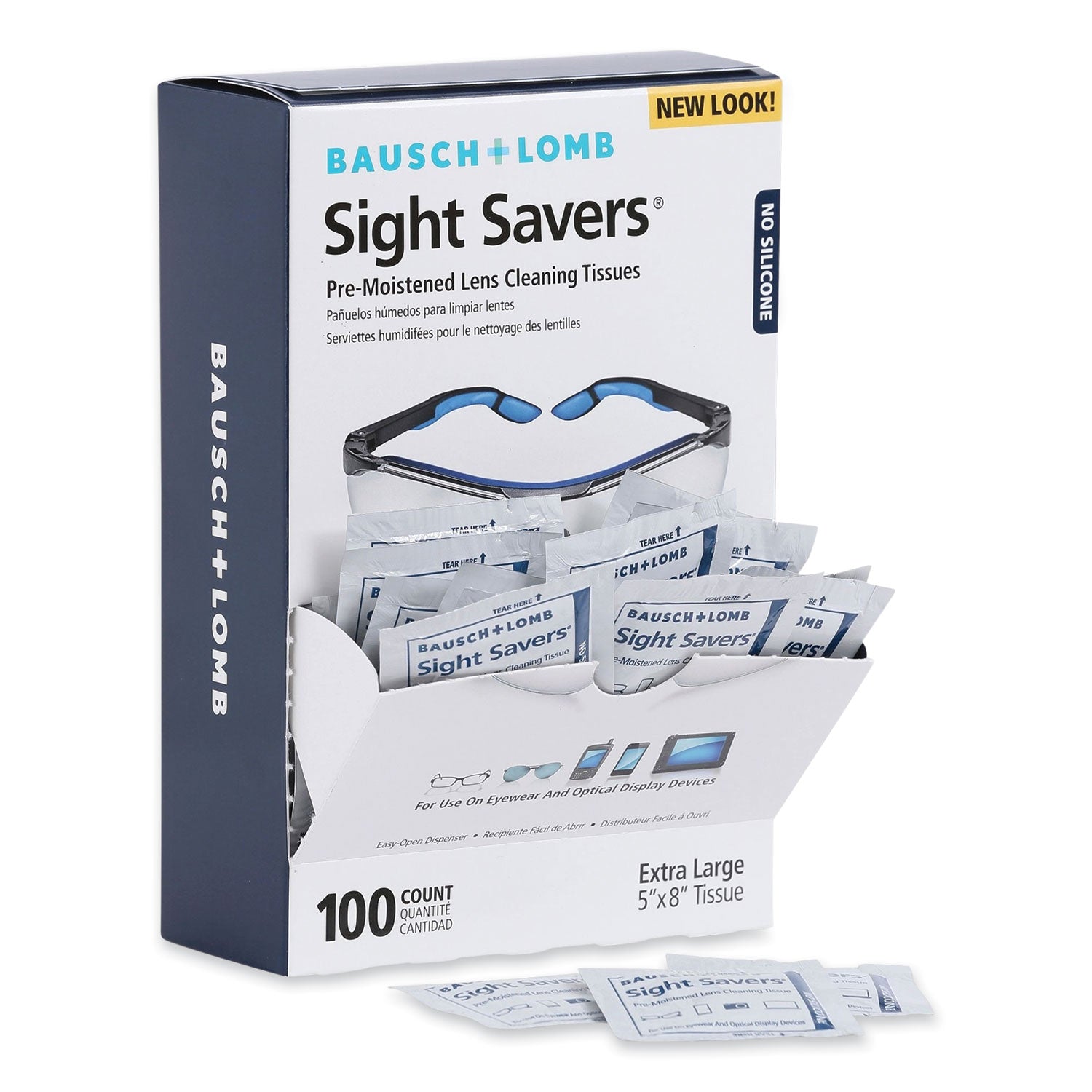 Sight Savers Premoistened Lens Cleaning Tissues, 8 x 5, 100/Box, 10 Box/Carton