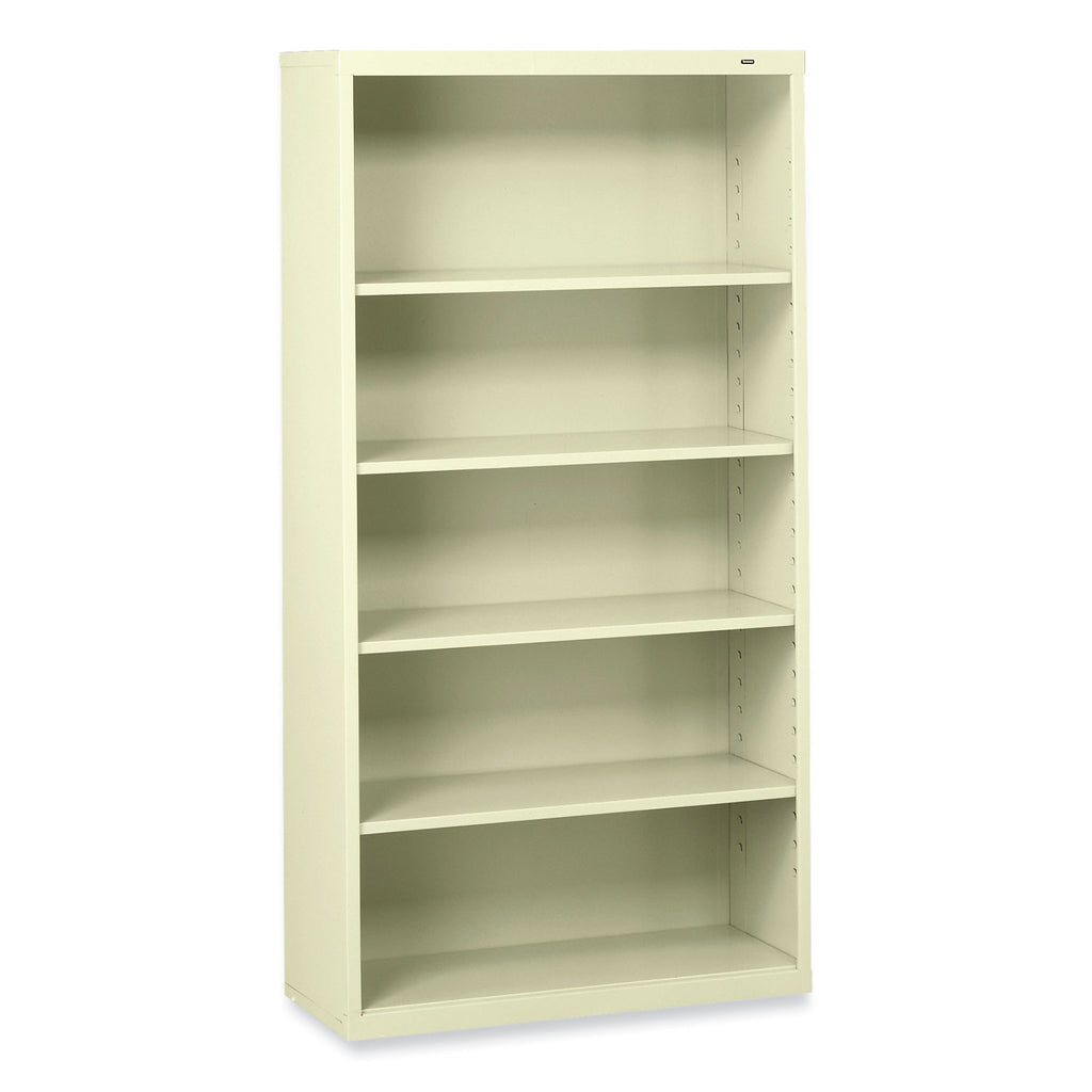 Metal Bookcase, Five-Shelf, 34.5w x 13.5d x 66h, Putty - 