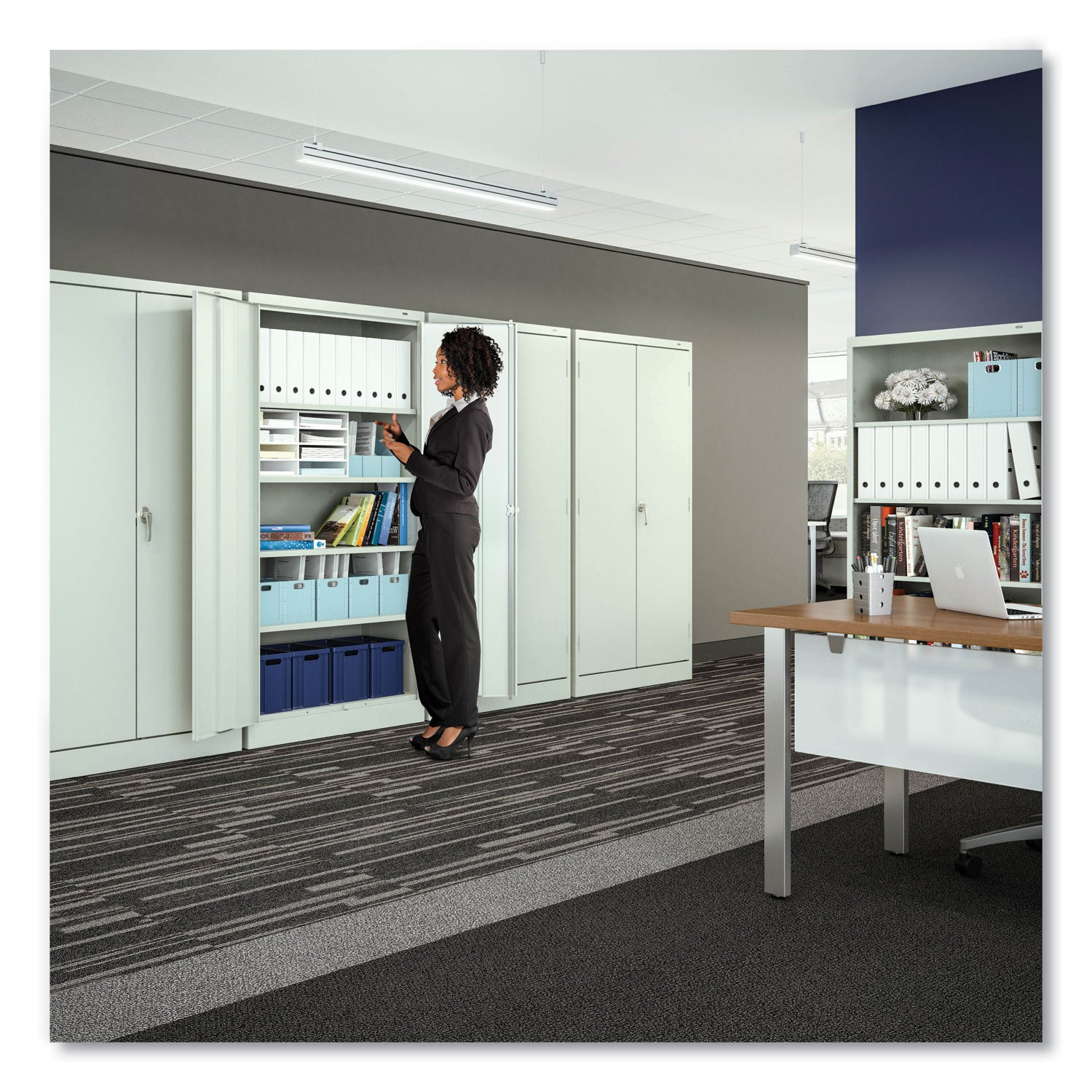 72" High Standard Cabinet (Unassembled), 36w x 18d x 72h, Black