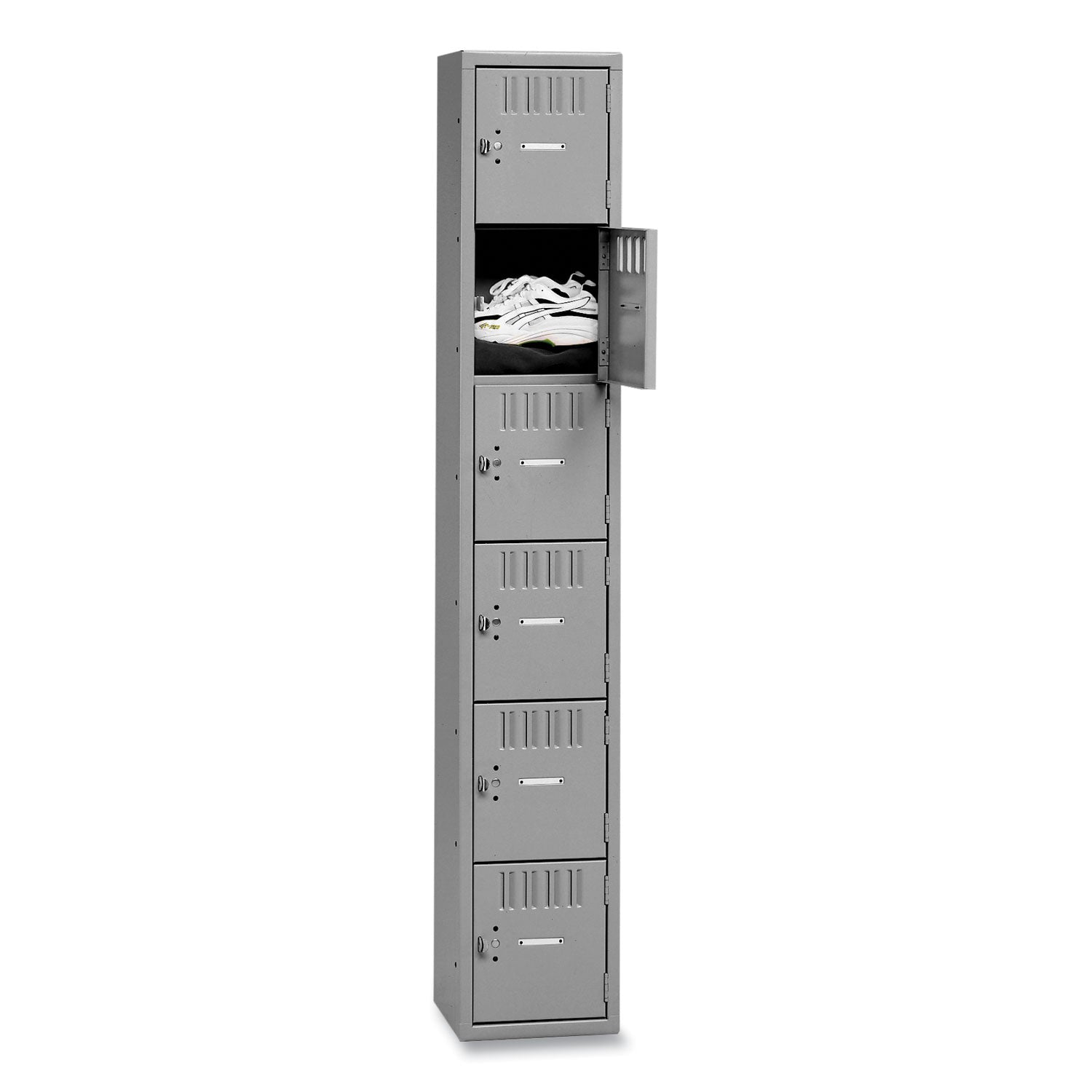 Box Compartments, Single Stack, 12w x 18d x 72h, Medium Gray - 