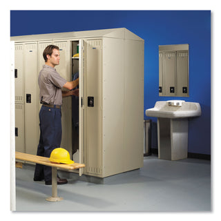 Sixteen Box Compartments and Coat Bar, 72w x 18d x 72h, Sand - 