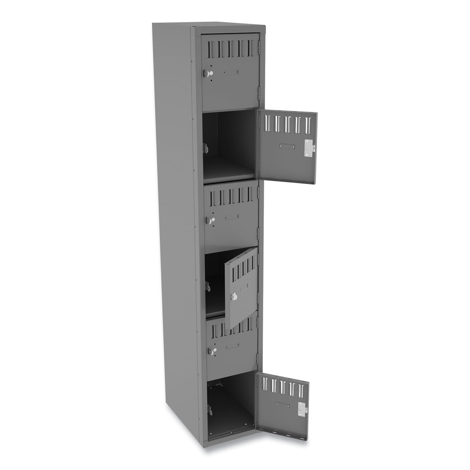 Box Compartments, Single Stack, 12w x 18d x 72h, Medium Gray - 