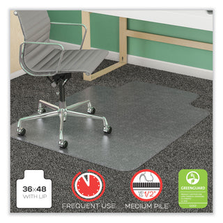 supermat-frequent-use-chair-mat-med-pile-carpet-roll-36-x-48-lipped-clear_defcm14113com - 1