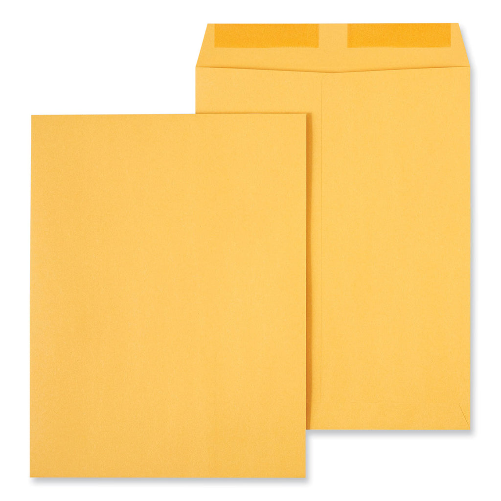 Catalog Envelope, 28 lb Bond Weight Kraft, #12 1/2, Square Flap, Gummed Closure, 9.5 x 12.5, Brown Kraft, 250/Box - 