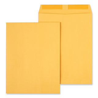 Catalog Envelope, 28 lb Bond Weight Kraft, #12 1/2, Square Flap, Gummed Closure, 9.5 x 12.5, Brown Kraft, 250/Box - 