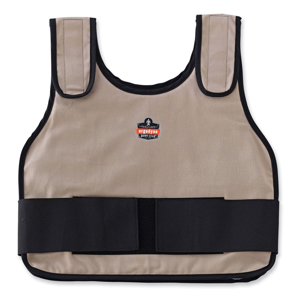 Chill-Its 6235 Standard Phase Change Cooling Vest, Cotton, Small/Medium, Khaki, Ships in 1-3 Business Days