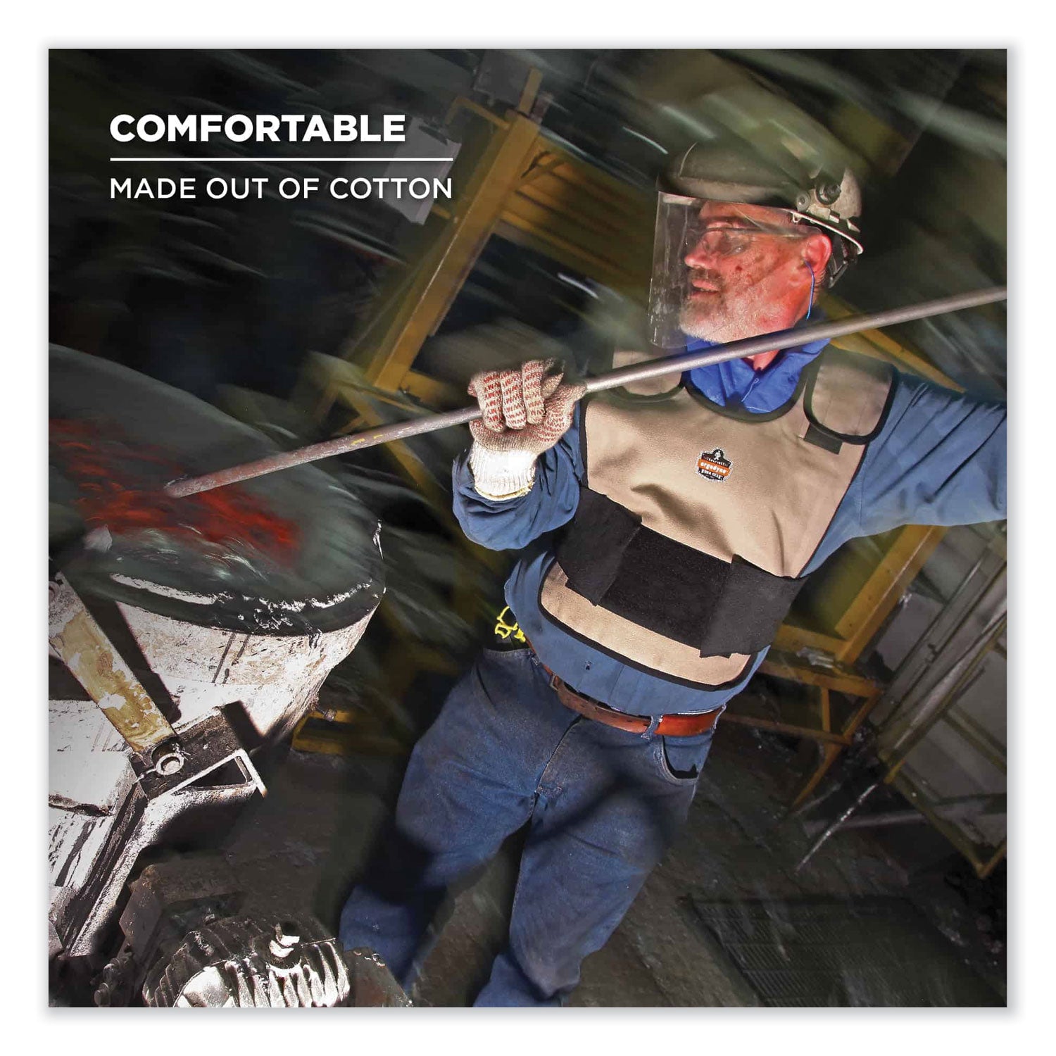 Chill-Its 6235 Standard Phase Change Cooling Vest, Cotton, Small/Medium, Khaki, Ships in 1-3 Business Days