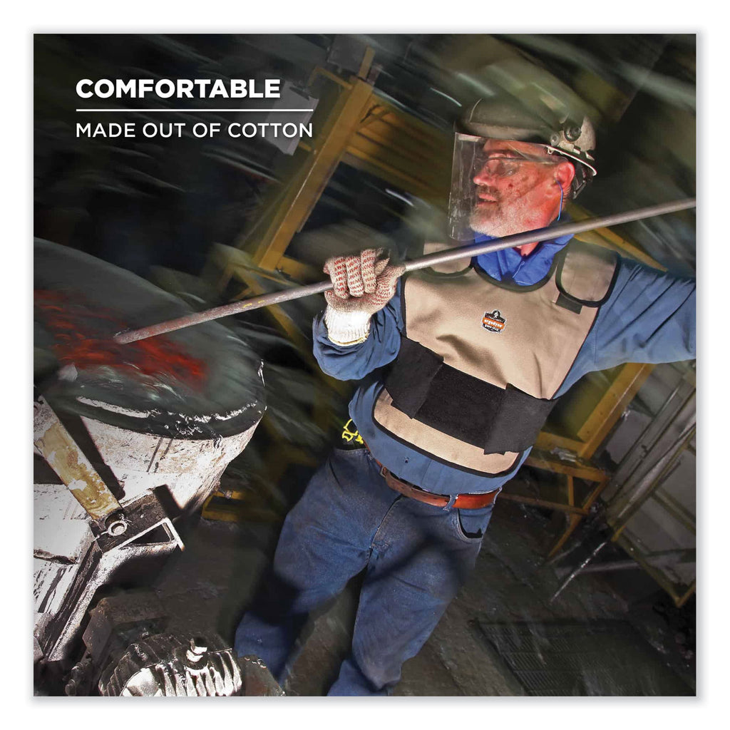 Chill-Its 6235 Standard Phase Change Cooling Vest, Cotton, Large/X-Large, Khaki, Ships in 1-3 Business Days