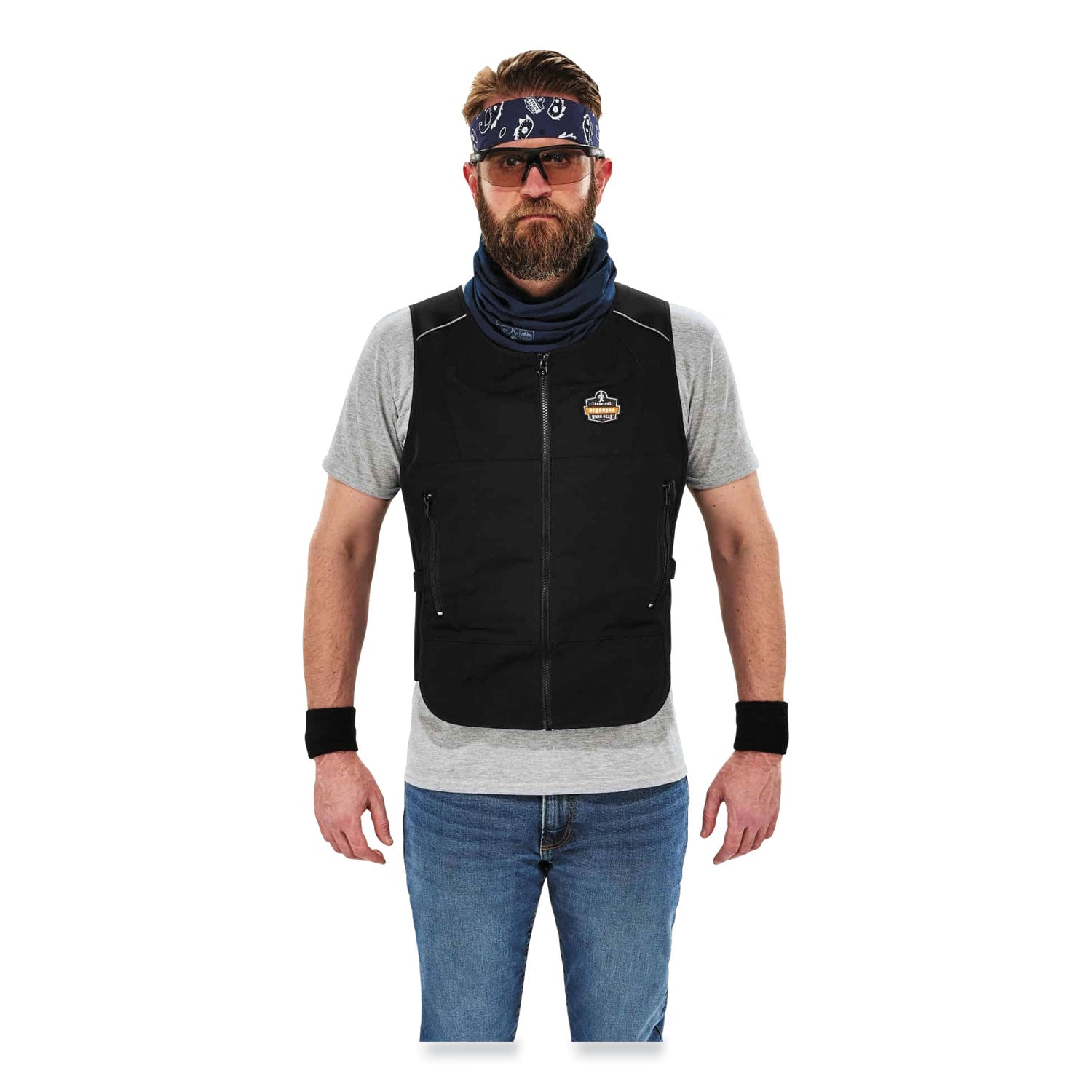 Chill-Its 6255 Lightweight Phase Change Cooling Vest, Cotton/Polyester, Large/X-Large, Black, Ships in 1-3 Business Days