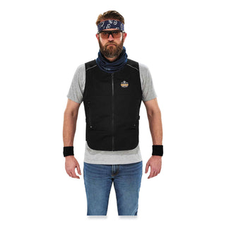 Chill-Its 6255 Lightweight Phase Change Cooling Vest, Cotton/Polyester, Large/X-Large, Black, Ships in 1-3 Business Days