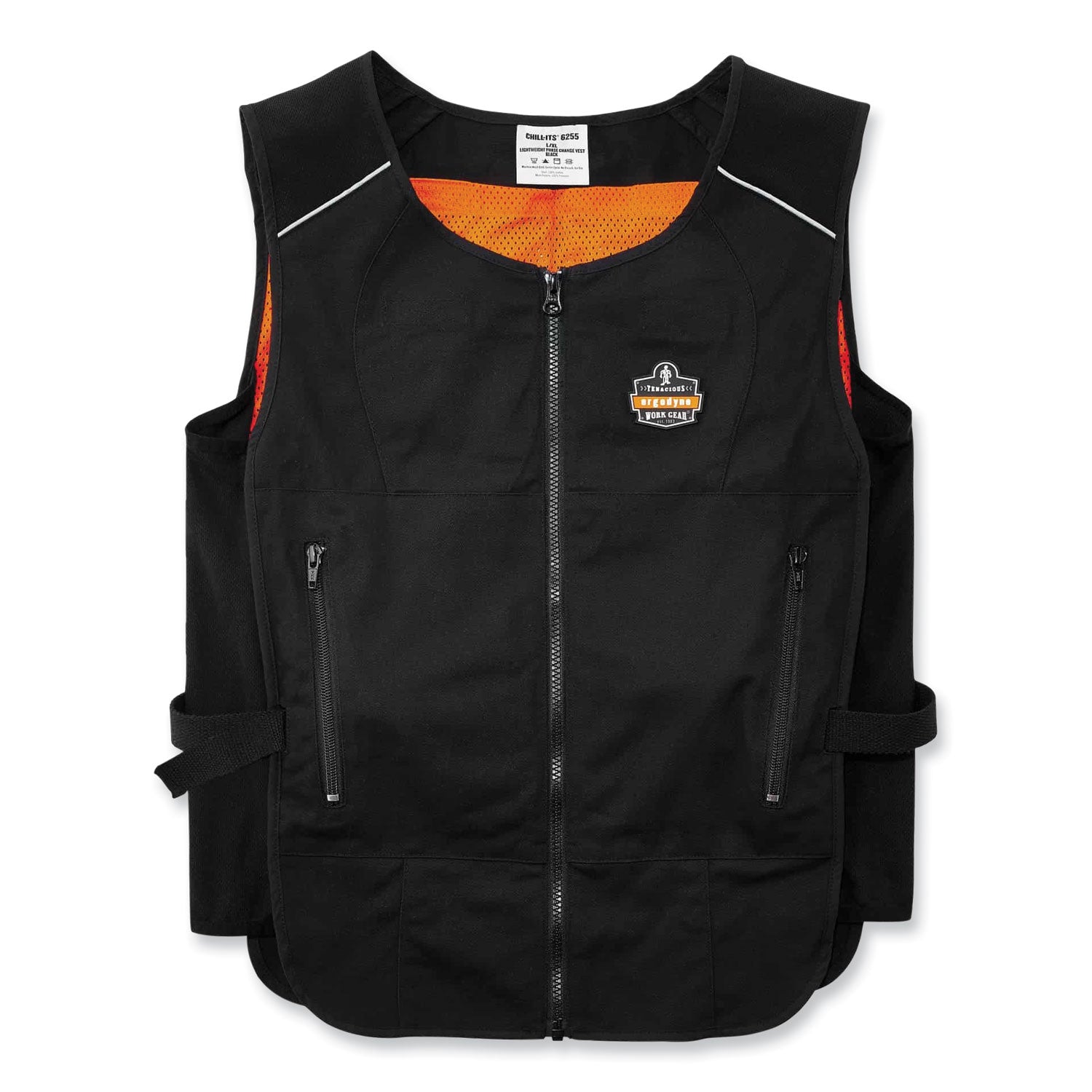 chill-its-6260-lightweight-phase-change-cooling-vest-w-packs-cotton-polyester-small-med-black-ships-in-1-3-business-days_ego12133 - 1