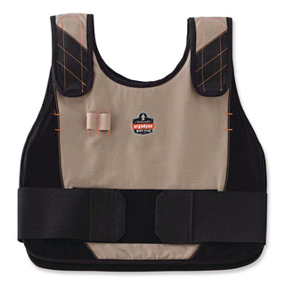 Chill-Its 6215 Premium FR Phase Change Cooling Vest w/ Packs, Modacrylic Cotton, Small/Med, Khaki, Ships in 1-3 Business Days