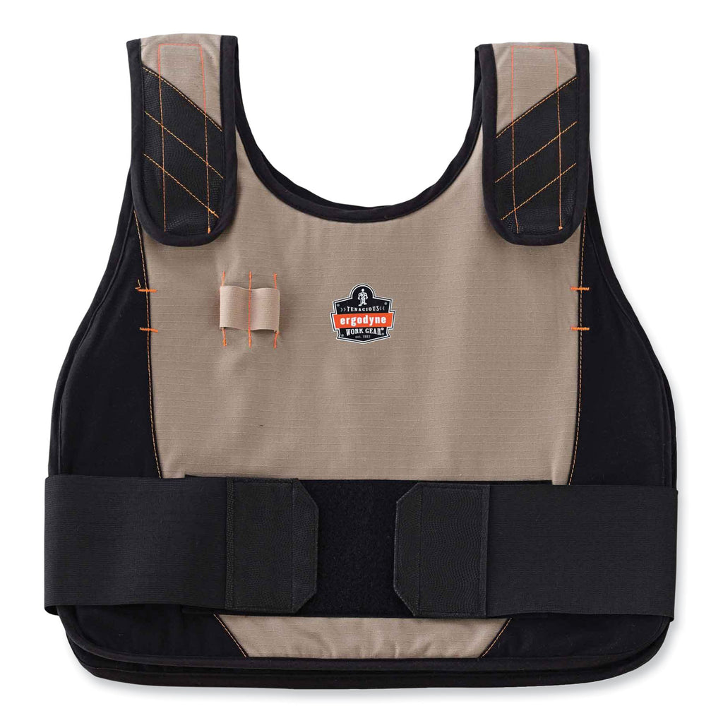 Chill-Its 6225 Premium FR Phase Change Cooling Vest, Modacrylic Cotton, Small/Medium, Khaki, Ships in 1-3 Business Days