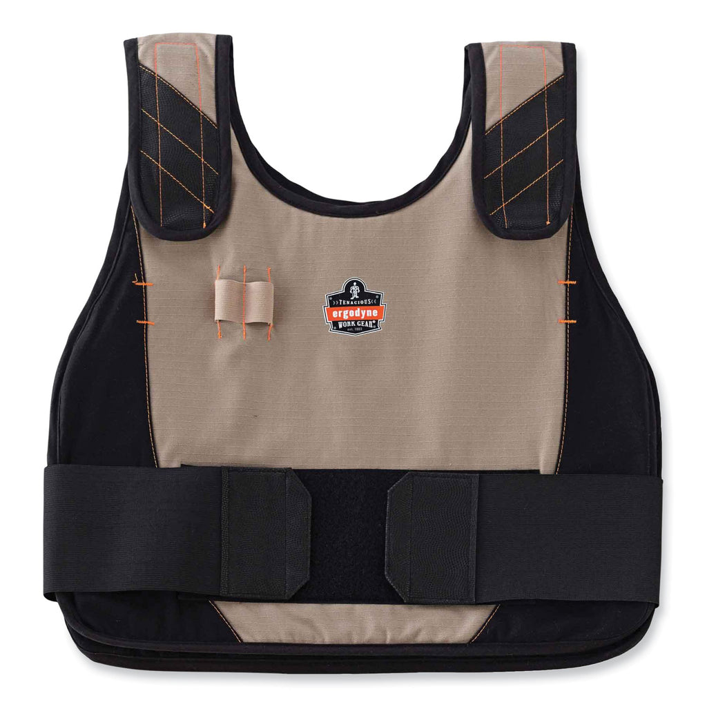 Chill-Its 6225 Premium FR Phase Change Cooling Vest, Modacrylic Cotton, Small/Medium, Khaki, Ships in 1-3 Business Days