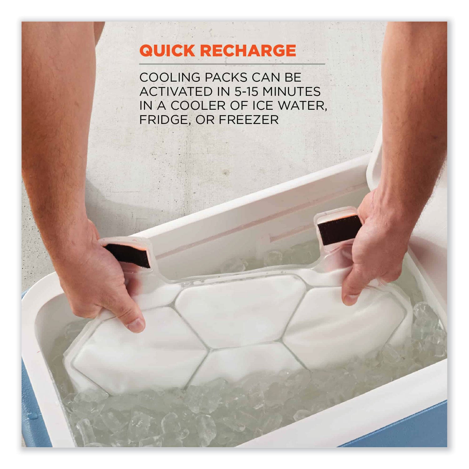 Chill-Its 6215 Premium FR Phase Change Cooling Vest w/Packs, Modacrylic Cotton, Large/XL, Orange, Ships in 1-3 Business Days