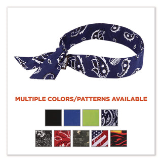 Chill-Its 6700 Cooling Bandana Polymer Tie Headband, One Size Fits Most, Navy Western, Ships in 1-3 Business Days