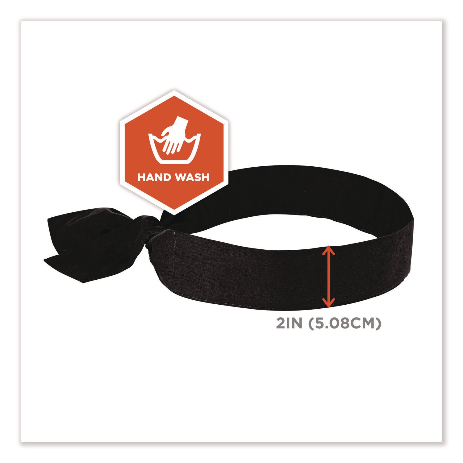 Chill-Its 6700 Cooling Bandana Polymer Tie Headband, One Size Fits Most, Black, Ships in 1-3 Business Days
