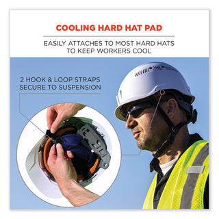 Chill-Its 6715 Hard Hat Cooling Pad - Polymers, 7 x 6.5, Blue, Ships in 1-3 Business Days