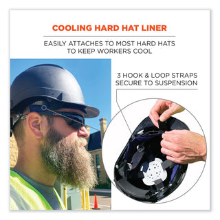 Chill-Its 6716 Cooling Hard Hat Liner - Polymers, 13.25 x 1.88, Blue, Ships in 1-3 Business Days