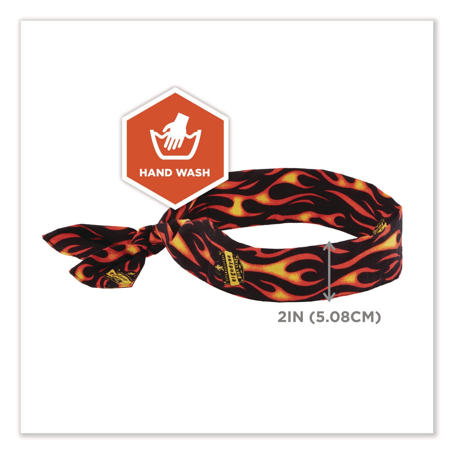 Chill-Its 6700 Cooling Bandana Polymer Tie Headband, One Size Fits Most, Flames, Ships in 1-3 Business Days