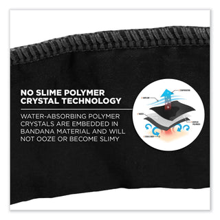 Chill-Its 6702 Cooling Embedded Polymers Tie Bandana, One Size Fits Most, Black, Ships in 1-3 Business Days