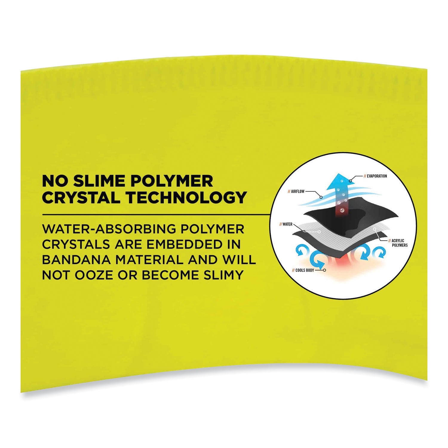 Chill-Its 6702 Cooling Embedded Polymers Tie Bandana, One Size Fits Most, Lime, Ships in 1-3 Business Days