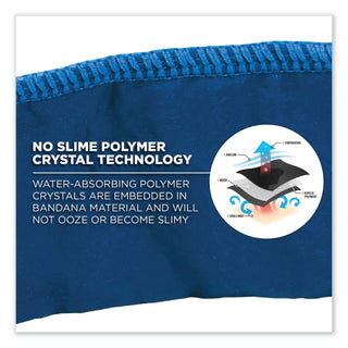 Chill-Its 6702 Cooling Embedded Polymers Tie Bandana, One Size Fits Most, Solid Blue, Ships in 1-3 Business Days