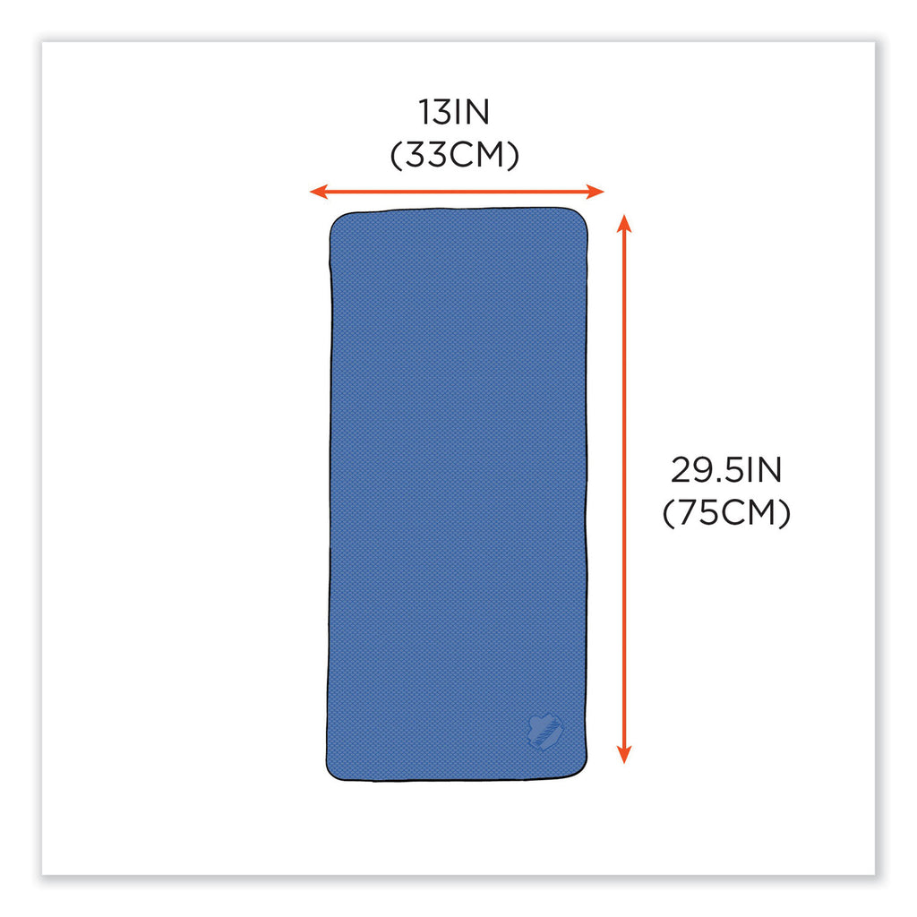 Chill-Its 6602 Evaporative PVA Cooling Towel, 29.5 x 13, One Size Fits Most, PVA, Blue, 50/Pack, Ships in 1-3 Business Days
